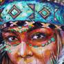 Portrait native american woman Detal2