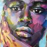 Abstract Portrait of a young african girl Detal
