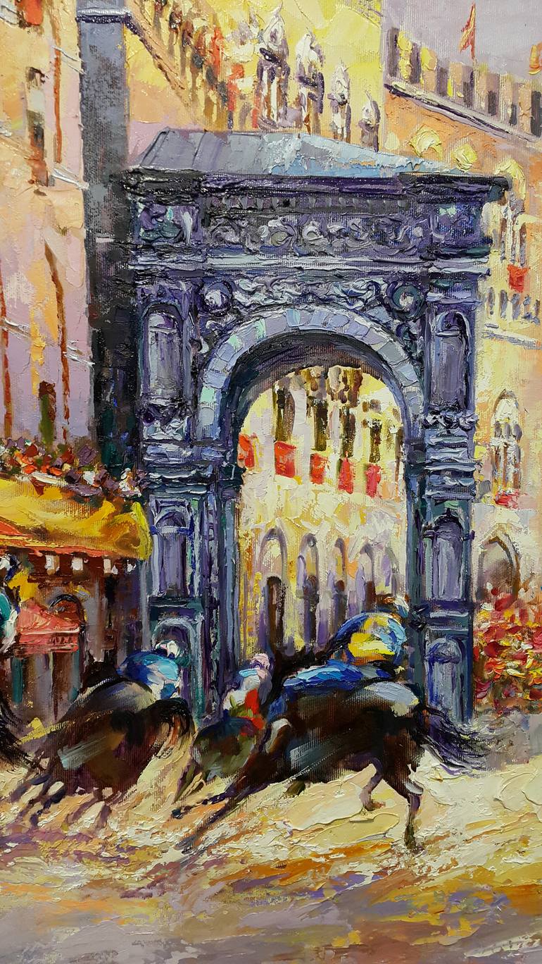 Original Impressionism Architecture Painting by VIKTORIJA LAPTEVA