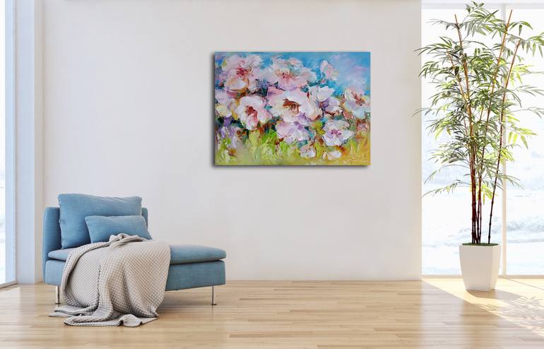 Original Abstract Expressionism Floral Painting by VIKTORIJA LAPTEVA