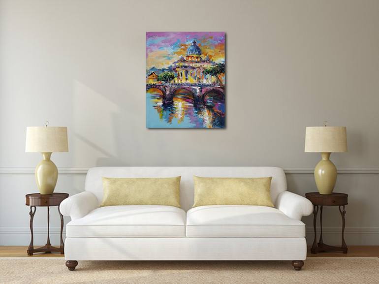 Original Expressionism Architecture Painting by VIKTORIJA LAPTEVA