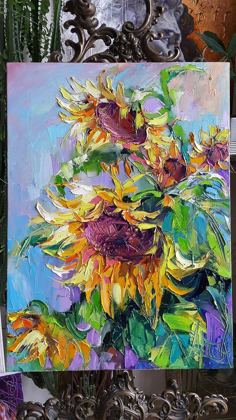 Original Expressionism Floral Painting by VIKTORIJA LAPTEVA