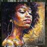 Painting portrait of a black woman - Сourage - Studio