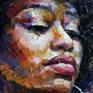 Painting portrait of a black woman - Сourage - Detail