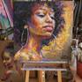 Painting portrait of a black woman - Сourage - Studio