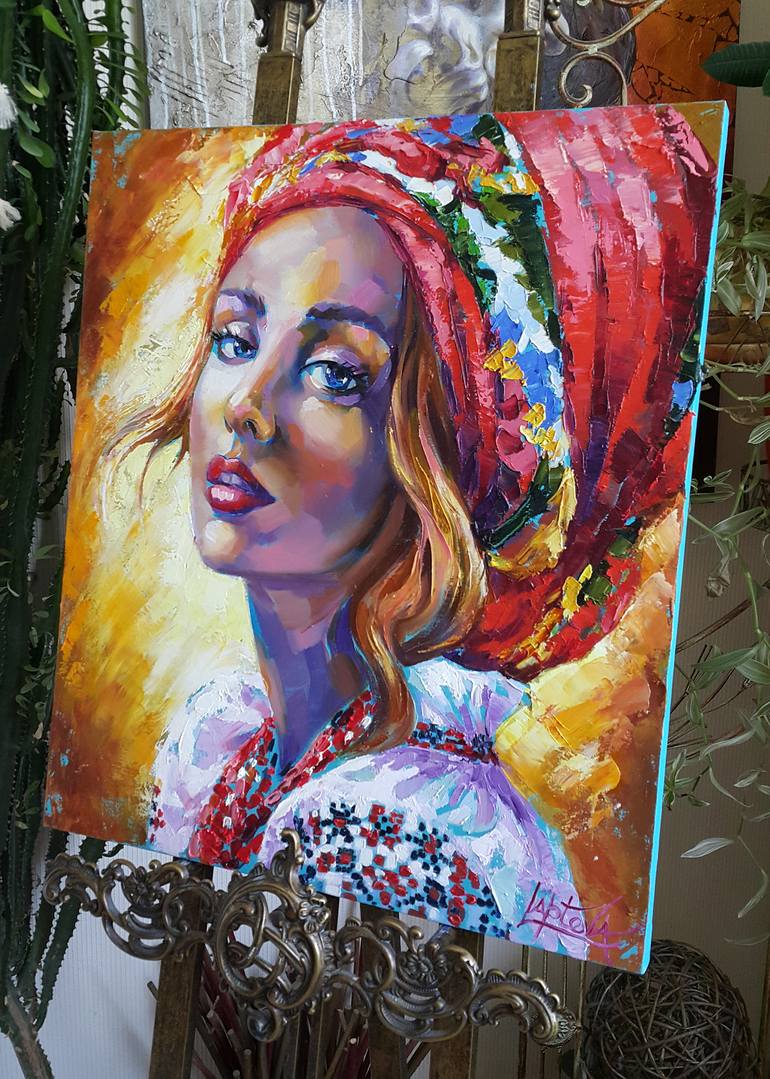 Original Impressionism Women Painting by VIKTORIJA LAPTEVA