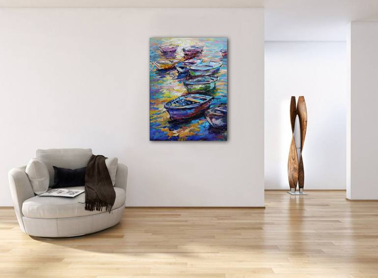 Original Expressionism Seascape Painting by VIKTORIJA LAPTEVA