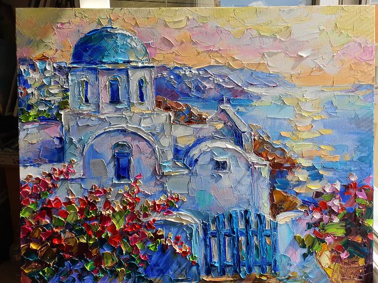 Original Expressionism Architecture Painting by VIKTORIJA LAPTEVA