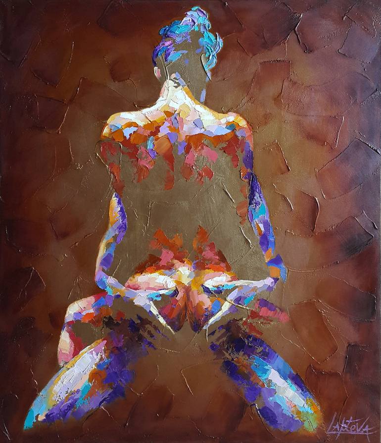 Painting Night with you Nudes man woman, naked figure, nude man woman  Painting by VIKTORIJA LAPTEVA | Saatchi Art