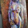 Painting depicting a nude female figure Sun in me Studio