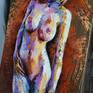 Painting depicting a nude female figure Sun in me Studio