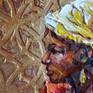 Abstract Painting Portrait african woman Detail