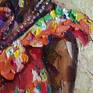 Abstract Painting Portrait african woman Detail