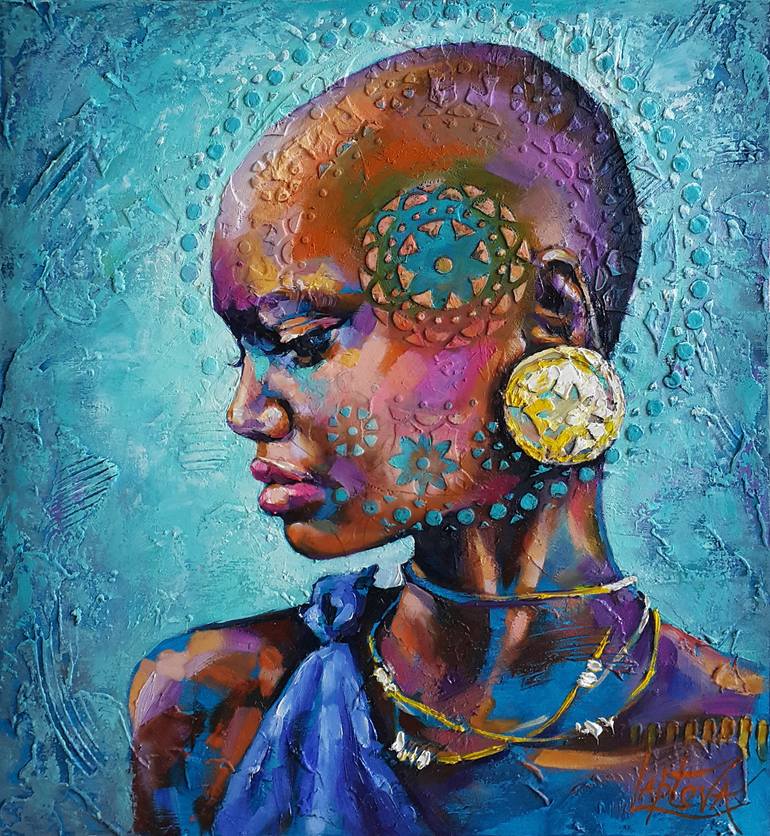 My universe - painting portrait black girl, Meditation Yoga Zen ...