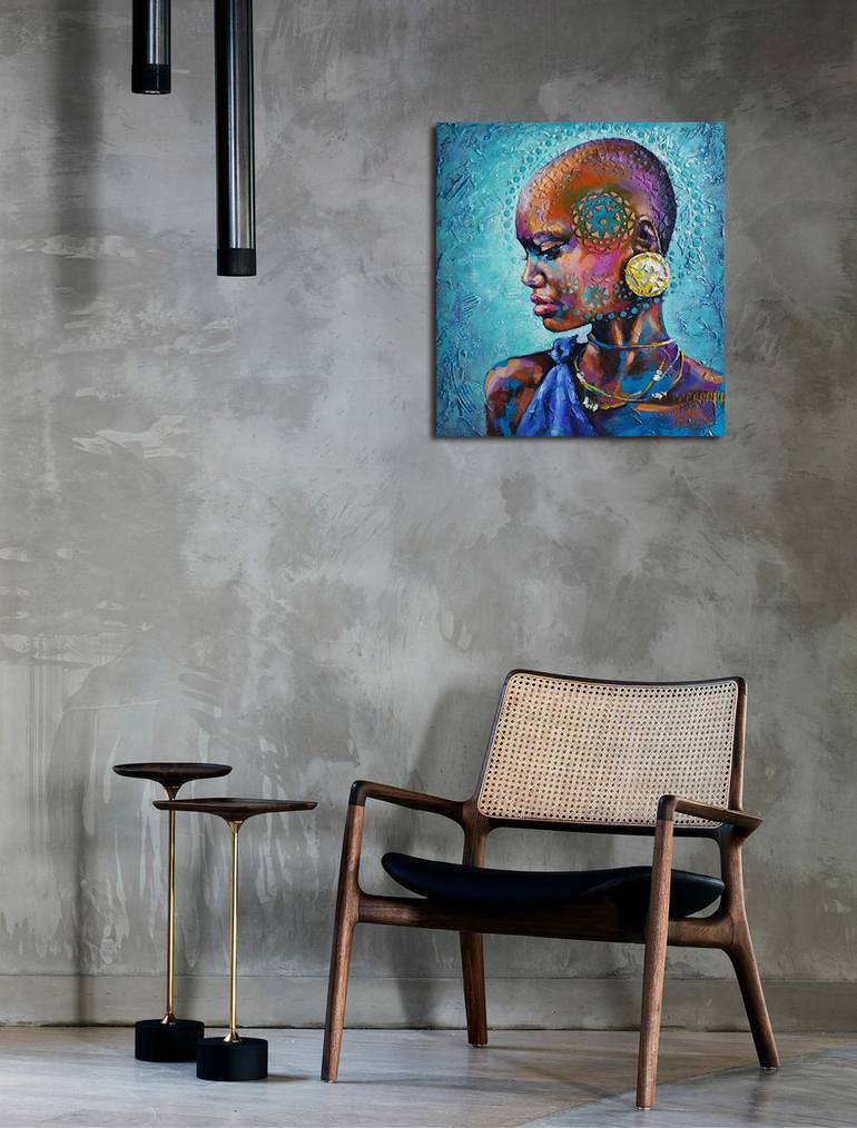 Original Figurative Women Painting by Viktorija Lapteva