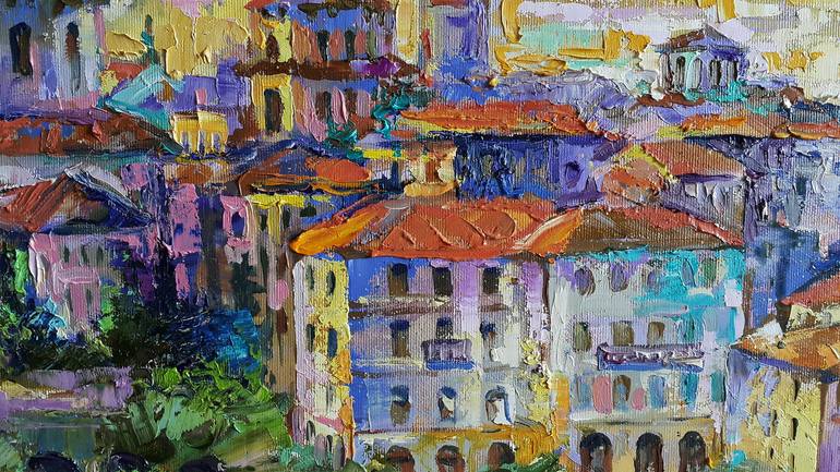 Original Impressionism Cities Painting by VIKTORIJA LAPTEVA