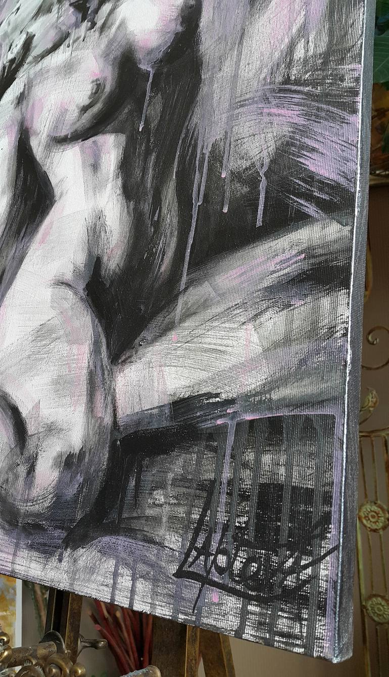 Original Abstract Expressionism Nude Painting by Viktorija Lapteva