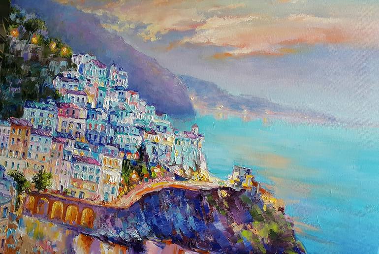 Original Expressionism Cities Painting by VIKTORIJA LAPTEVA