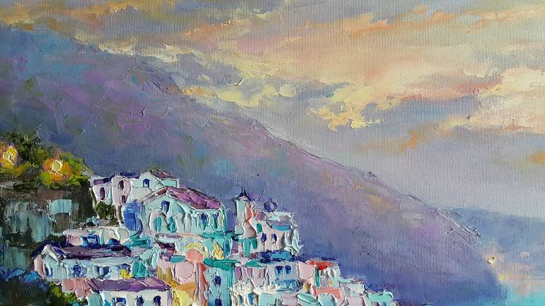 Original Expressionism Cities Painting by VIKTORIJA LAPTEVA