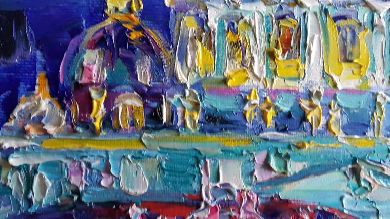 Original Abstract Expressionism Architecture Painting by VIKTORIJA LAPTEVA