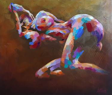 Painting My dreams , nude girl original oil artwork ,  naked woman thumb