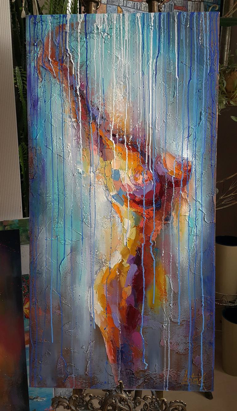 Original Nude Painting by VIKTORIJA LAPTEVA