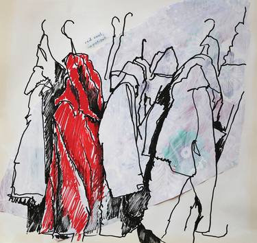 Original Figurative Time Drawings by Andrea Lacher-Bryk