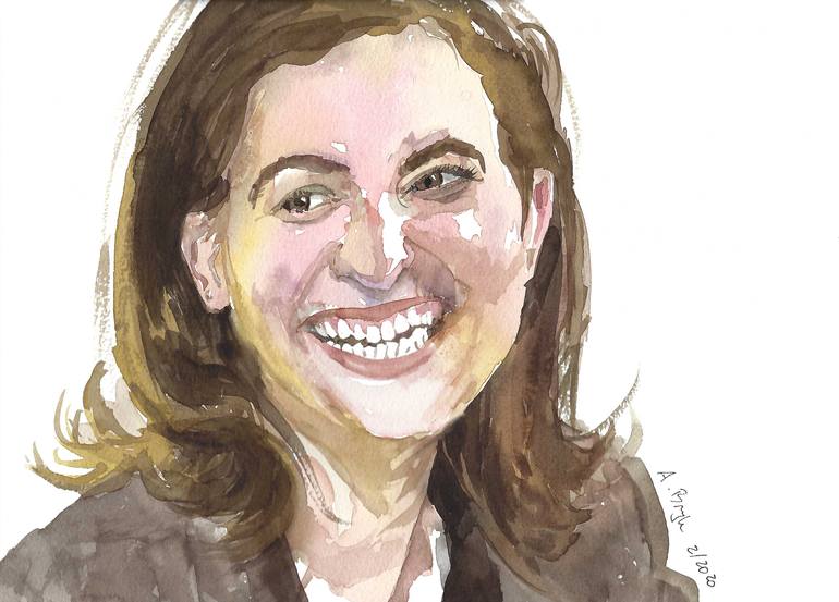 Austrian Government 2020 Caricatures Alma Zadic Minister Of Justice Painting By Andrea Lacher Bryk Saatchi Art