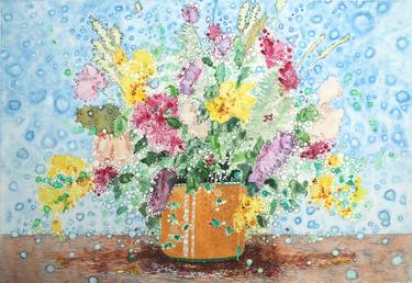 Original Fine Art Floral Paintings by Andrea Lacher-Bryk
