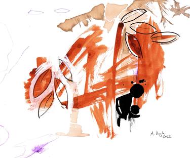 Original Abstract Expressionism Family Drawings by Andrea Lacher-Bryk