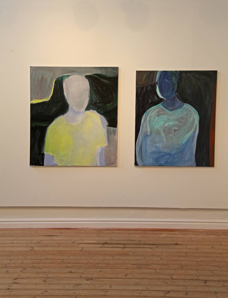 Original Abstract Expressionism People Painting by Jenny Lundgren