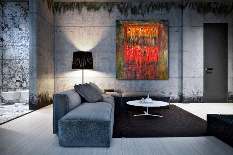 Original Abstract Expressionism Abstract Painting by Andrej Barov