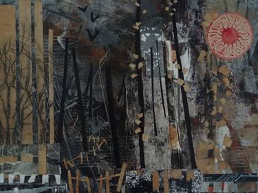 Original Abstract Expressionism Abstract Collage by Jan Widner