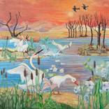 Duck Pond at Sunset by Jan Widner