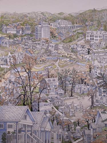 Original Realism Landscape Drawing by Jan Widner