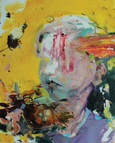 Saatchi Art Artist Gagyi Botond; Painting, “Portrait between yellow insects” #art