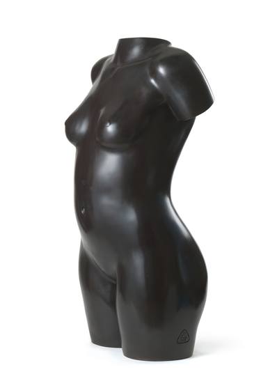 modern torso of a young female in bronze thumb
