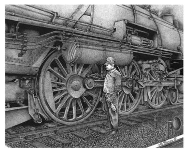 Original Figurative Train Drawings by Marcio Ramos