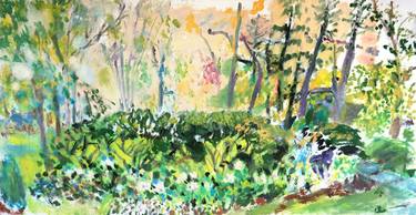 Original Figurative Garden Paintings by Maureen Shea