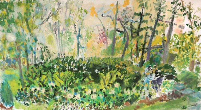 Original Abstract Garden Painting by Maureen Shea