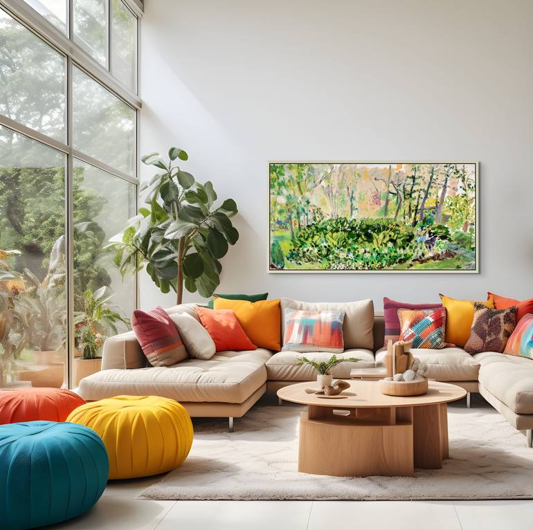 Original Abstract Garden Painting by Maureen Shea