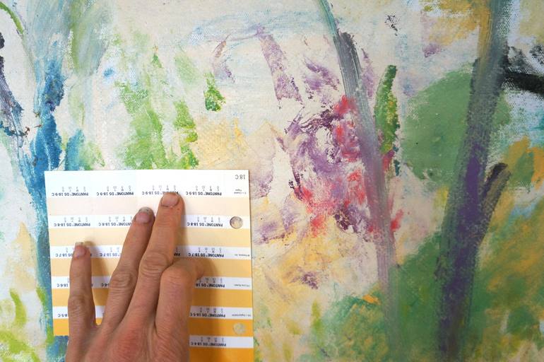 Original Abstract Garden Painting by Maureen Shea