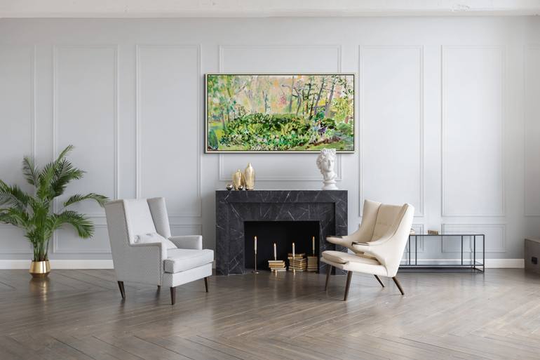 Original Abstract Garden Painting by Maureen Shea