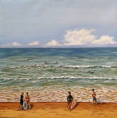 Original Figurative Beach Paintings by Tatiana Zappa