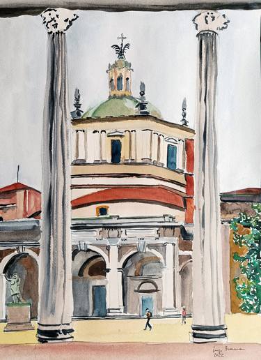 Print of Portraiture Architecture Paintings by Luigi Brenna