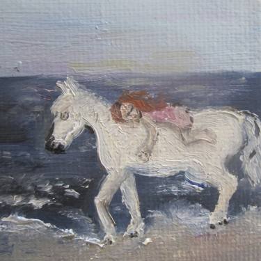 Beach, girl and horse thumb