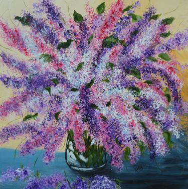 Lilacs from the Garden, Abstract painting, floral painting thumb