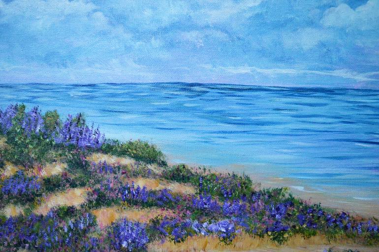 Original Expressionism Beach Painting by Kathy Symonds