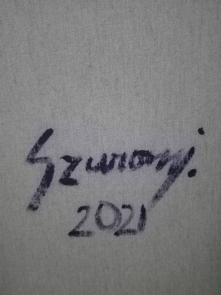 Original Art Deco Abstract Painting by Brenda Szuromi