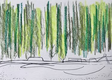 Original Abstract Landscape Drawings by Mari Carva